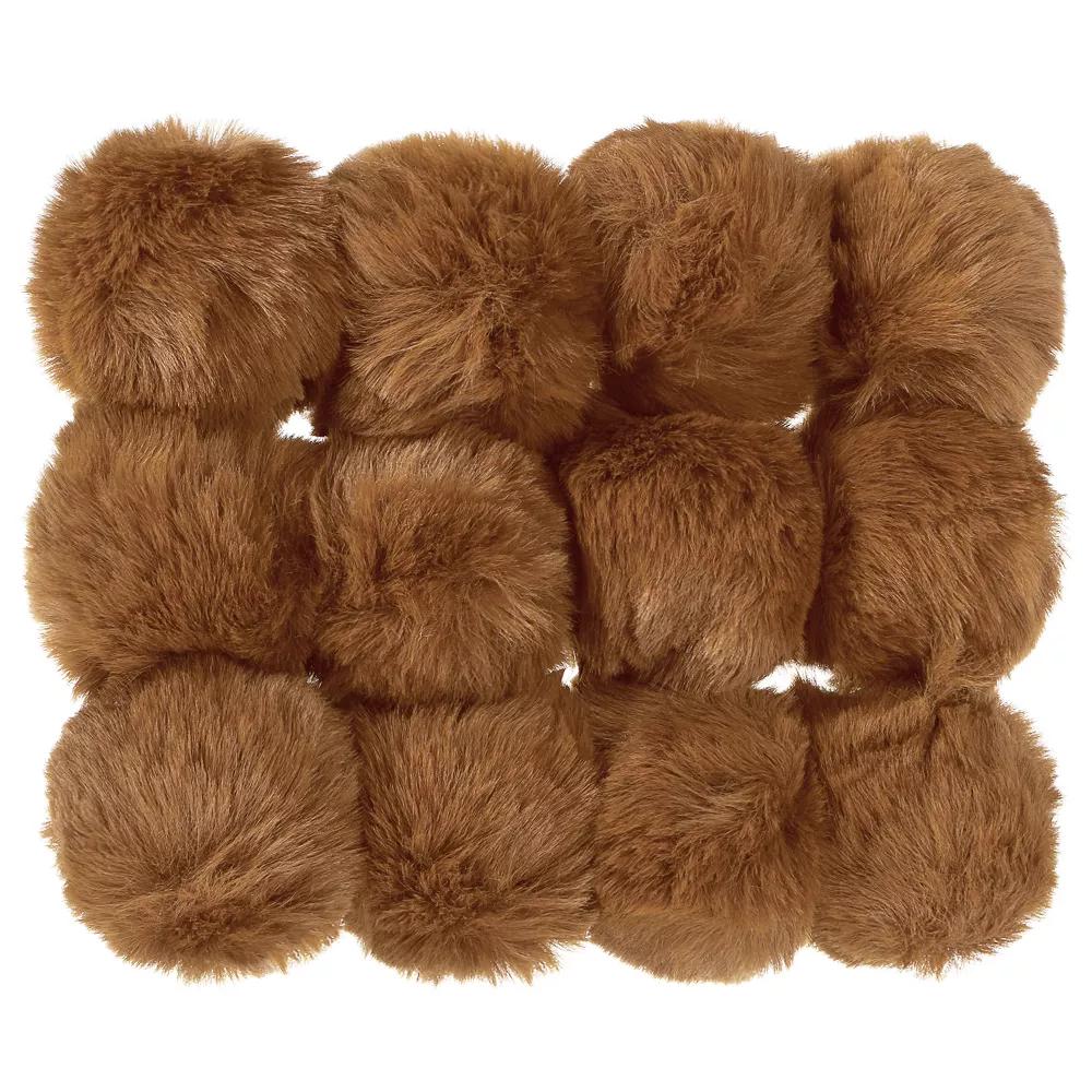Fluffy Soft Elastic Faux Fur Pom Poms for Hats DIY Scarves Gloves 12 Pcs - Image 9