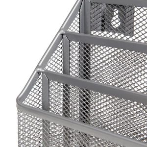 Mesh Hanging File Sorter with Keyholes Silver - Steel File Organizer & Holder, Hanging Storage Bin