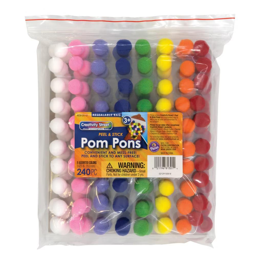 Peel n Stick Pom Pons, Pack of 240 - Image 3
