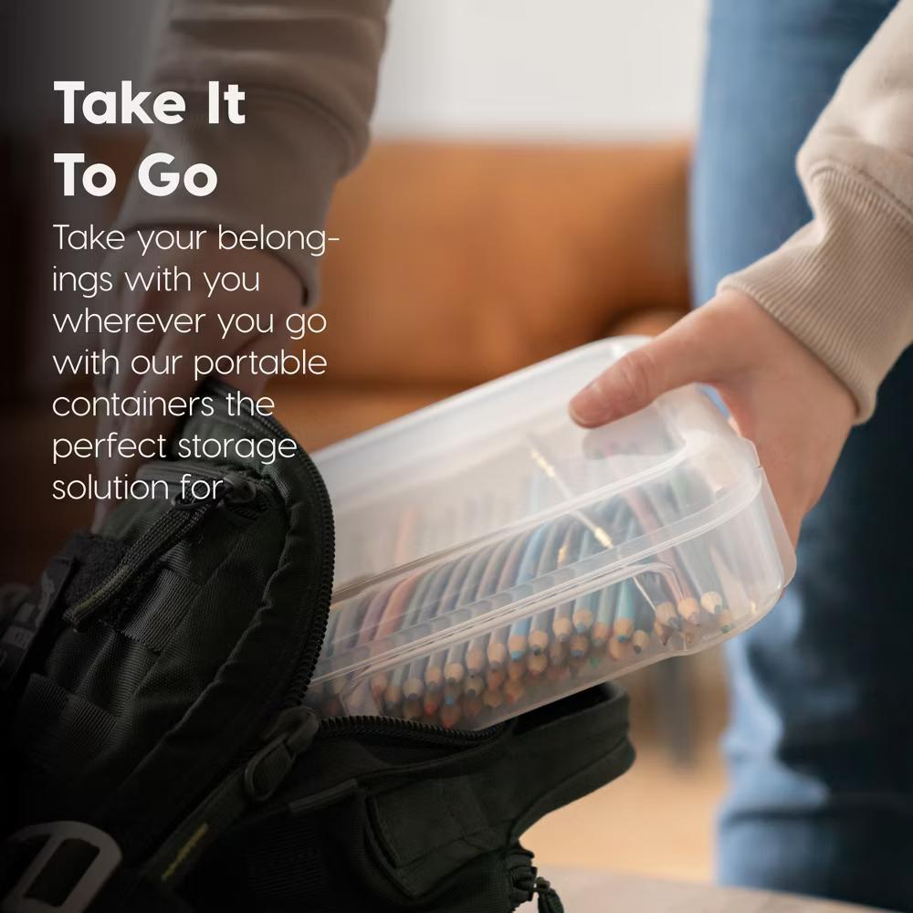 USA Paper Thick Portable Plastic Scrapbook Storage Snap Tight Cases - Image 38