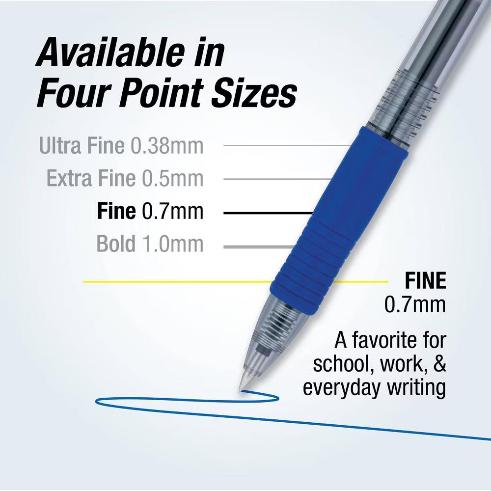 5pk G2 Gel Pens Fine Point 0.7mm Blue Ink - Image 7