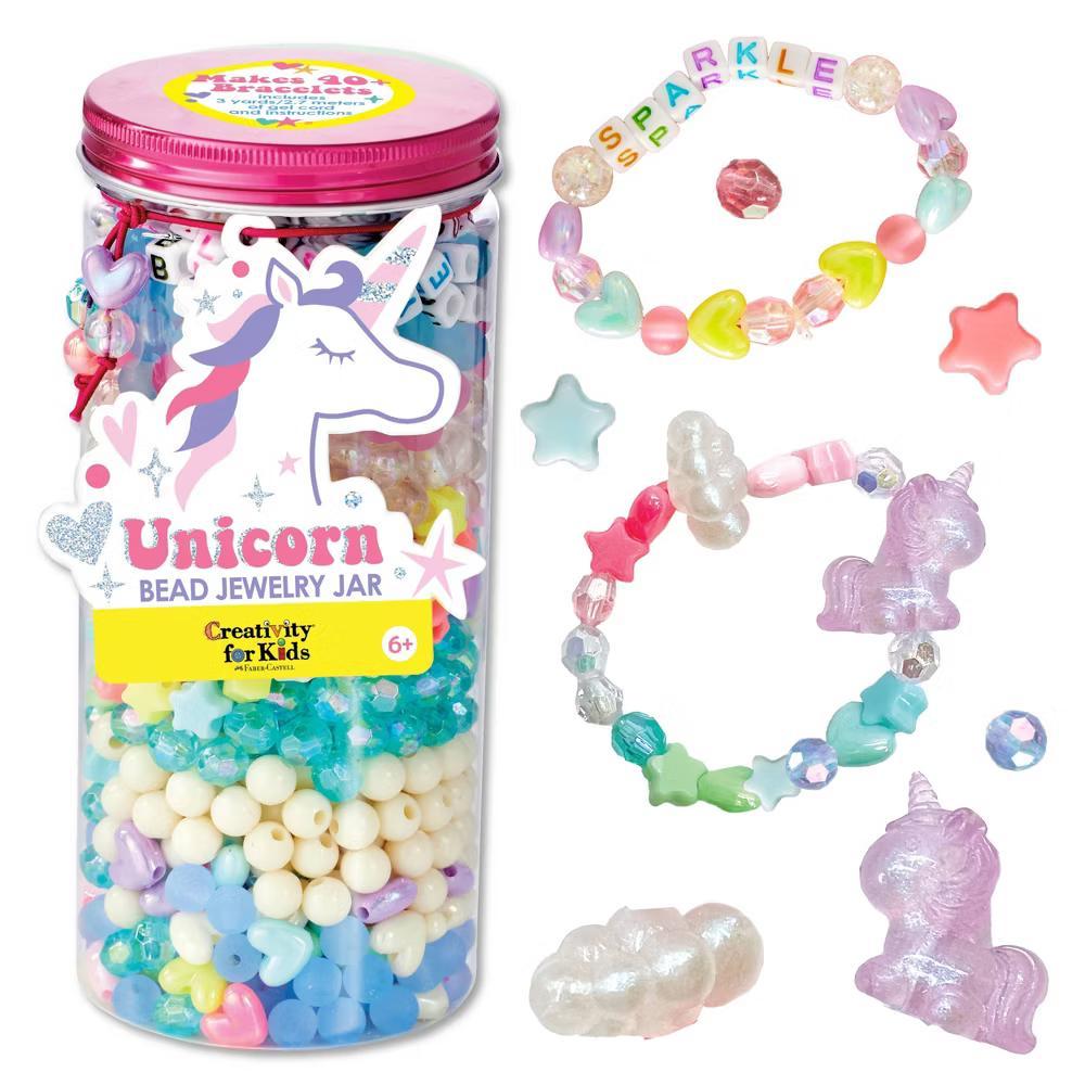 Creativity for Kids Unicorn Bead Jewelry Jar: Craft Kit with Beads & Cord for Ages 6 - Image 2