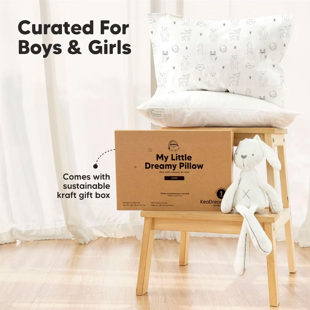 Jumbo Toddler Pillow with Pillowcase, 14X20 Soft Organic Toddler Pillows for Sleeping, Kids Travel Pillow - Image 61