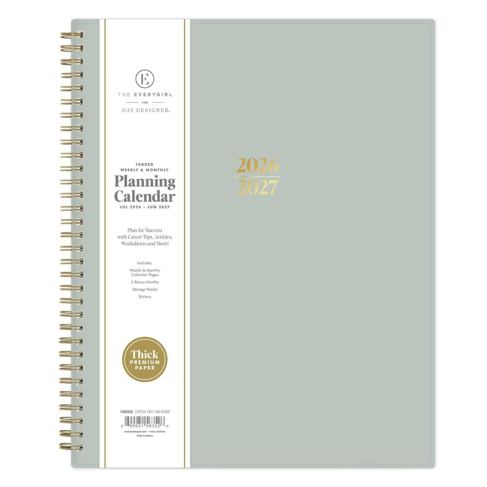 The Everygirl 8.5"x11" 2026-2027 Weekly/Monthly Planner Solid Soft Sage Safety Wirebound - Image 5