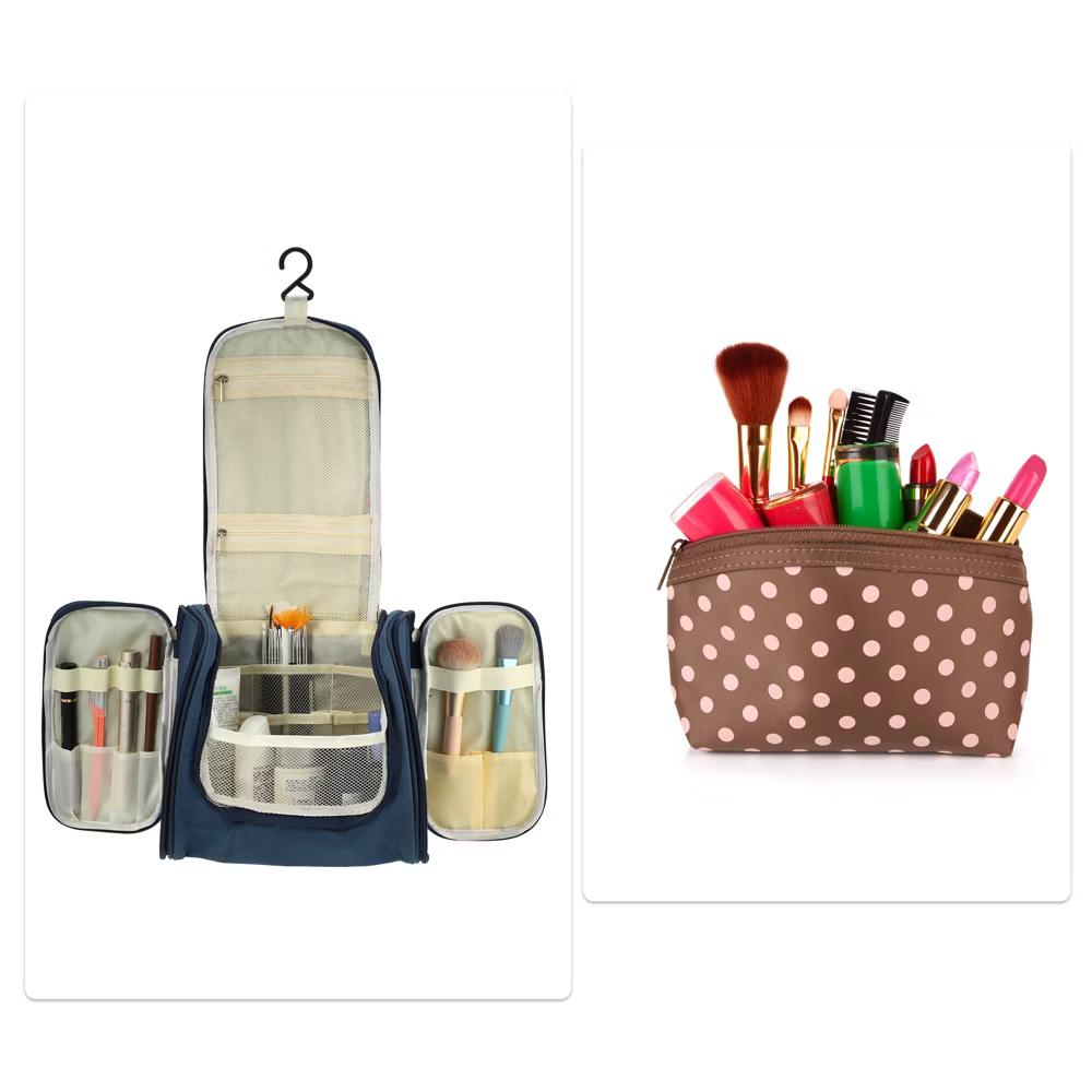 Travel Makeup Bag Travel Toiletry Organizer Makeup Brush Holder Waterproof Oxford Cloth 1 Pc - Image 21