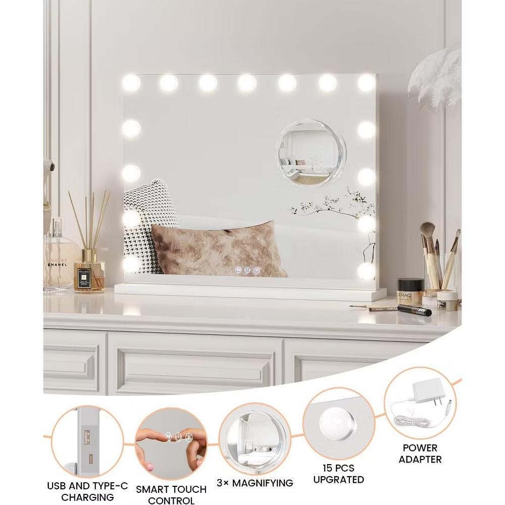 LED Vanity Mirror – Touch Control 3 Light Modes, Dimmable & 360° Rotation Makeup Mirror for Bathroom/Bedroom (1-Piece) - Image 10