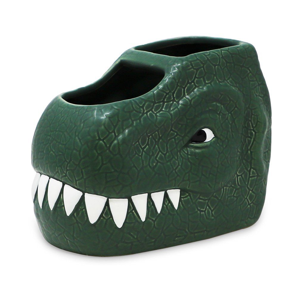 Isaac Jacobs Dinosaur Ceramic Cup, Toothbrush Holder - Multi-Purpose Organizer for Toiletries, Bathroom, Kitchen, and Crafts - Image 7