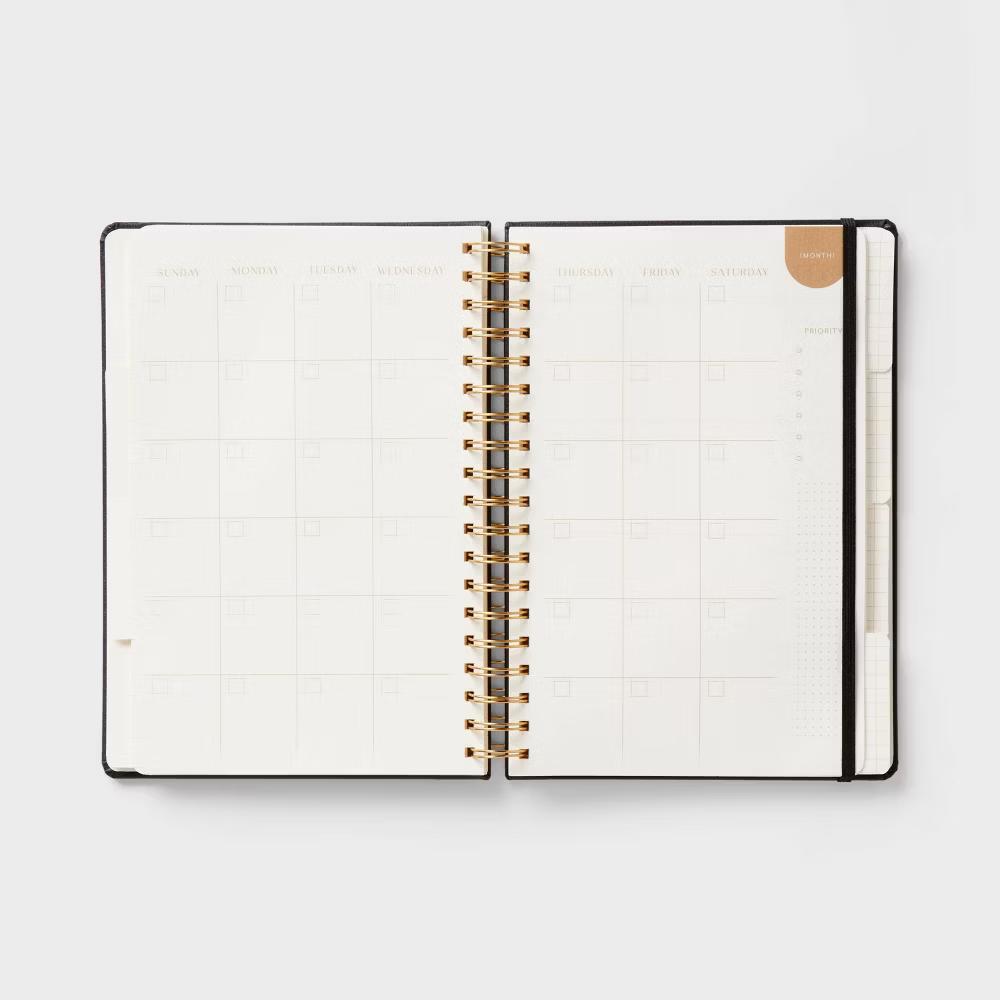 Twin Wire 7"x10" Planner Black leatherette - Image 3