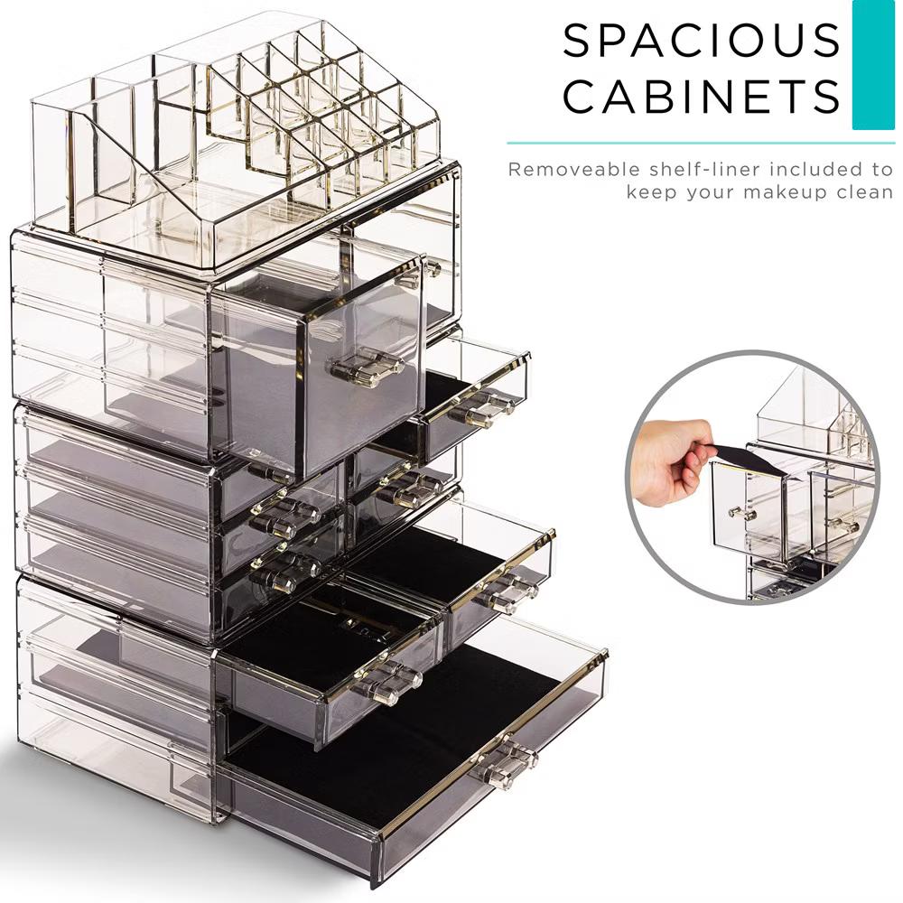 Large Makeup Organizer Case - 4 Piece Set (12 Drawers) - Image 2