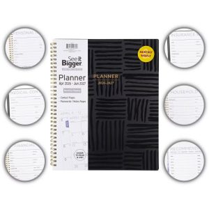 See It Bigger 9.25"x11.125" April 2026- June 2027 Monthly/Weekly Planner Black Lines
