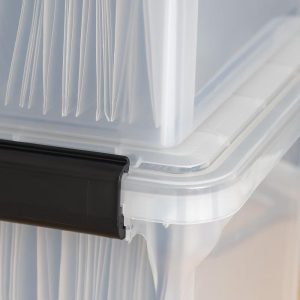 USA Letter Legal Size File Box 32qt WEATHERPRO Airtight Plastic Storage Bin with Lid and Seal and Secure Latching Buckles