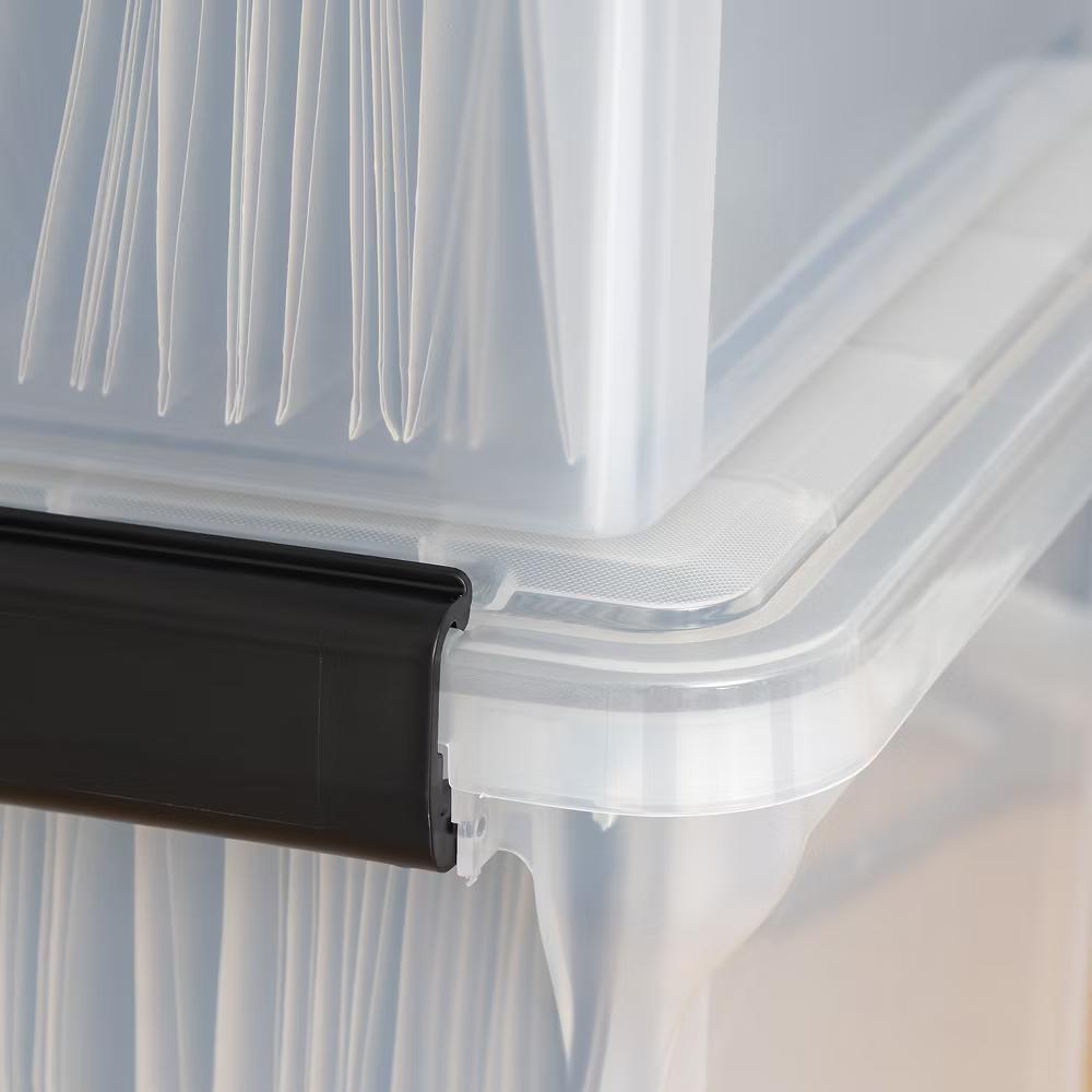 USA Letter Legal Size File Box 32qt WEATHERPRO Airtight Plastic Storage Bin with Lid and Seal and Secure Latching Buckles