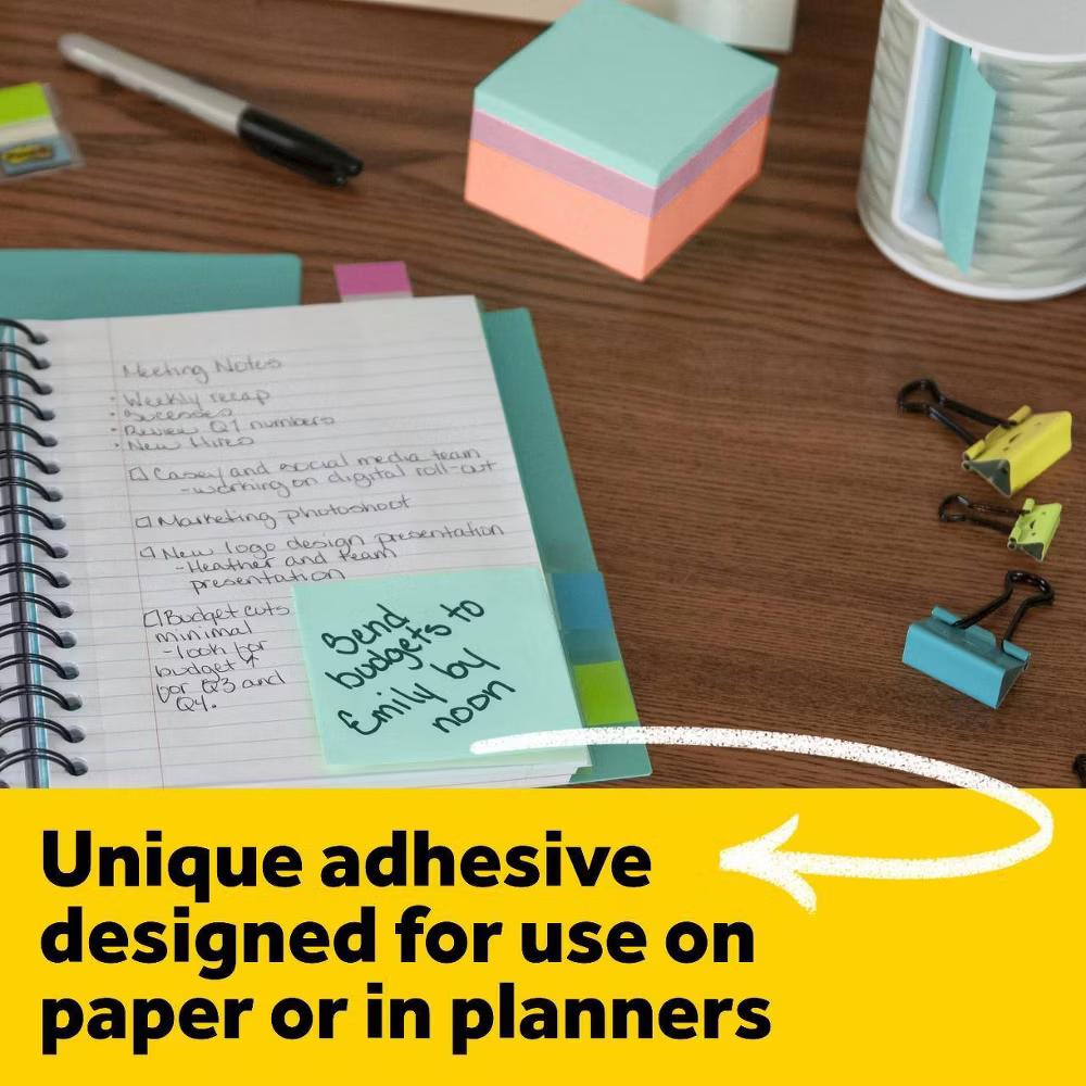Notes Cube, 3" 3" - Assorted Colors, 400 Sheets/Cube: Multicolor Sticky Notes, Uncoated Paper, Glue Binding - Image 4