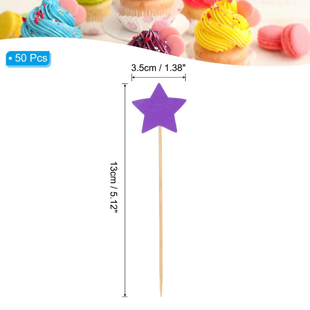 Birthday Party Supplies Little Star Cupcake Toppers 50 Pcs - Image 21