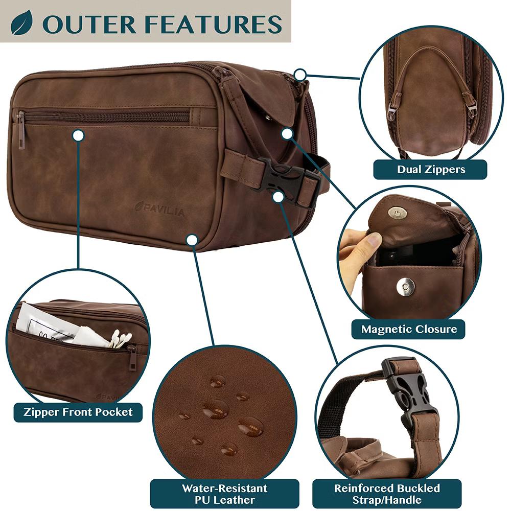 Toiletry Bag for Men, Travel Essentials Shaving Dopp Kit, Water Resistant Cosmetic Makeup Organizer Case - Image 57