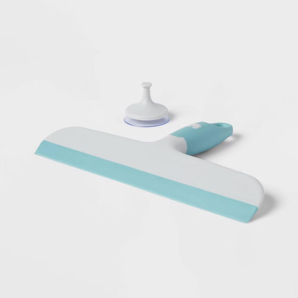 Squeegee with Hanging Hook - Non-Abrasive, Reusable, Soft Grip, Shower