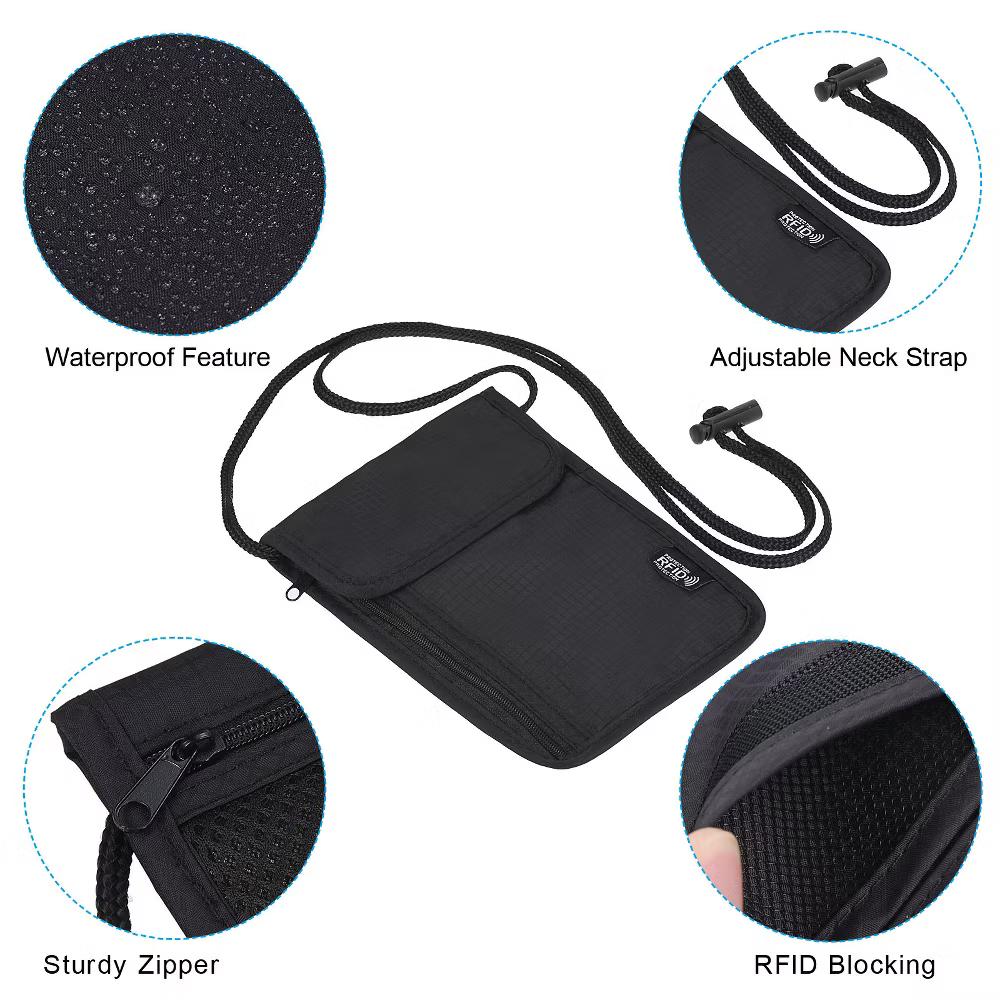 Waterproof Passport Holder Neck Wallet for Women Men - Image 3