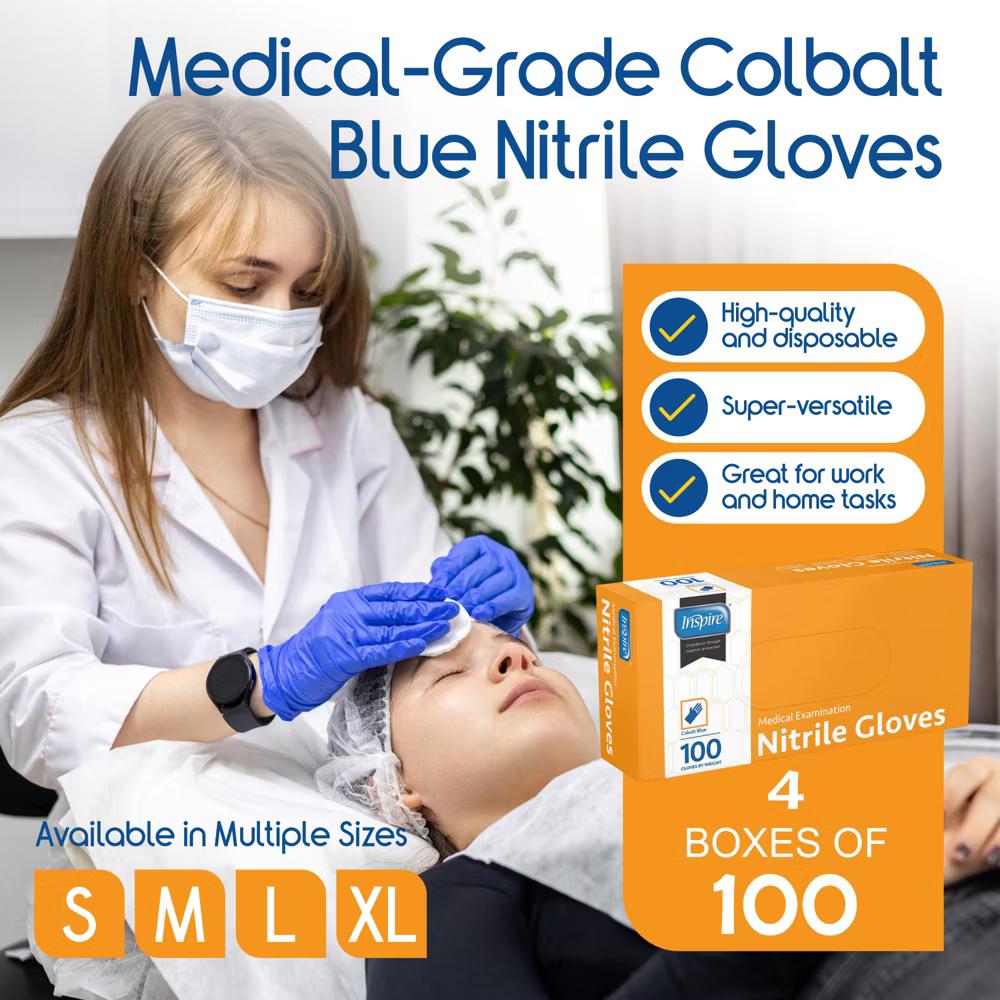 Inspire Nitrile Gloves | THE ORIGINAL Quality Stretch Nitrile Exam Cobalt Blue | Disposable Safety Gloves | 4.5 Gloves - Image 10