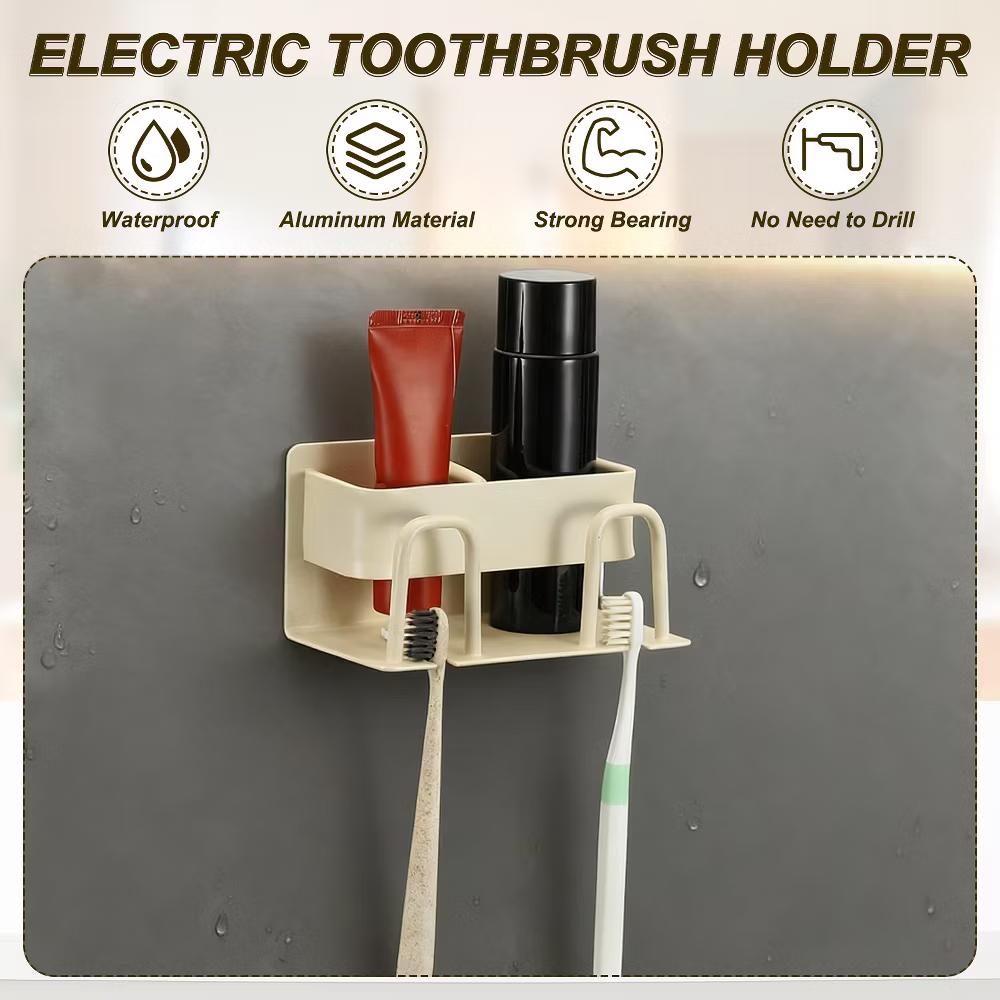 Durable Material No-Drill Installation Practical Design Versatile Use Toothbrush Holder - Image 10