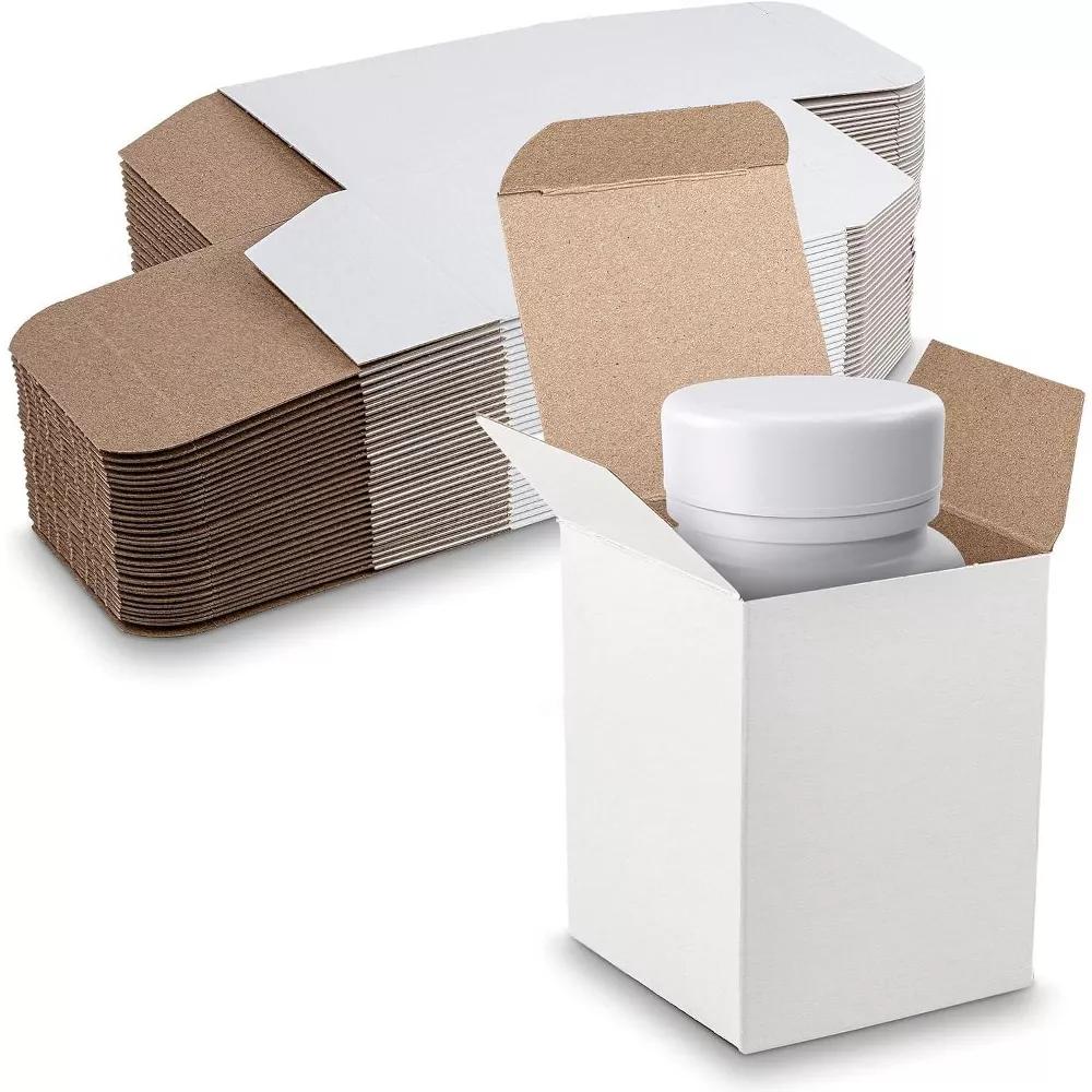 MT Products White Gift Box 3" 3" 4" - Tuck Top Small Paperboard Gift Boxes - Pack of 500
