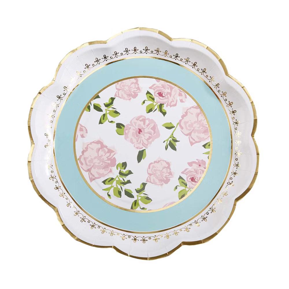 Tea Time Whimsy 9 in. Premium Paper Plates (Set of 32)