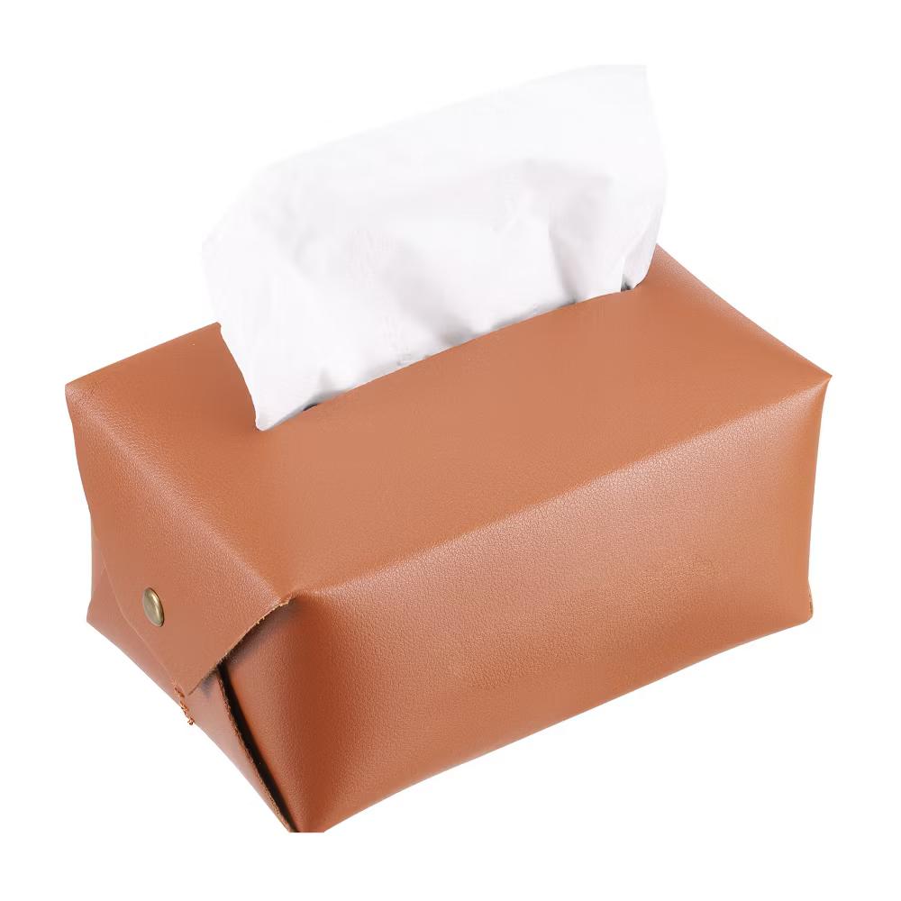 Rectangle PU Leather Tabletop Bathroom Kitchen Tissue Box Cover - Image 8