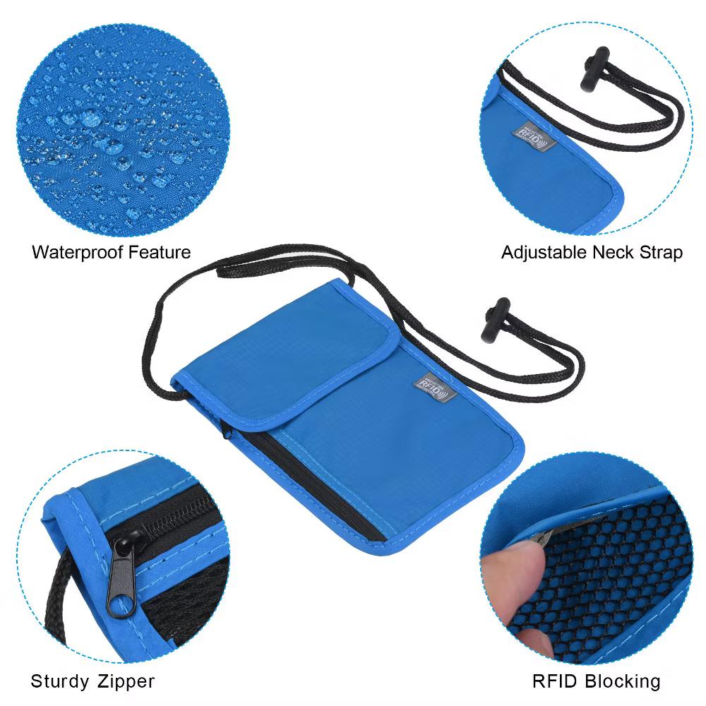 Waterproof Passport Holder Neck Wallet for Women Men - Image 19