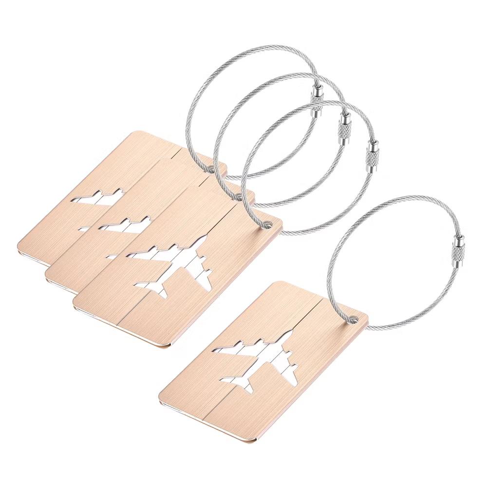 Aluminium Lightweight Backpack Identifier Card Luggage Tags 4 Pcs