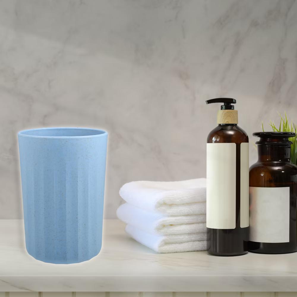 Bathroom Tumbler with Smooth Lines Wheat Straw Cup for Bathroom for Toothpaste 4.09''x2.80'' 1Pc - Image 13