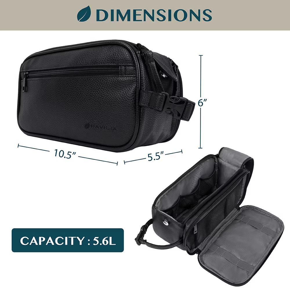 Toiletry Bag for Men, Travel Essentials Shaving Dopp Kit, Water Resistant Cosmetic Makeup Organizer Case - Image 41