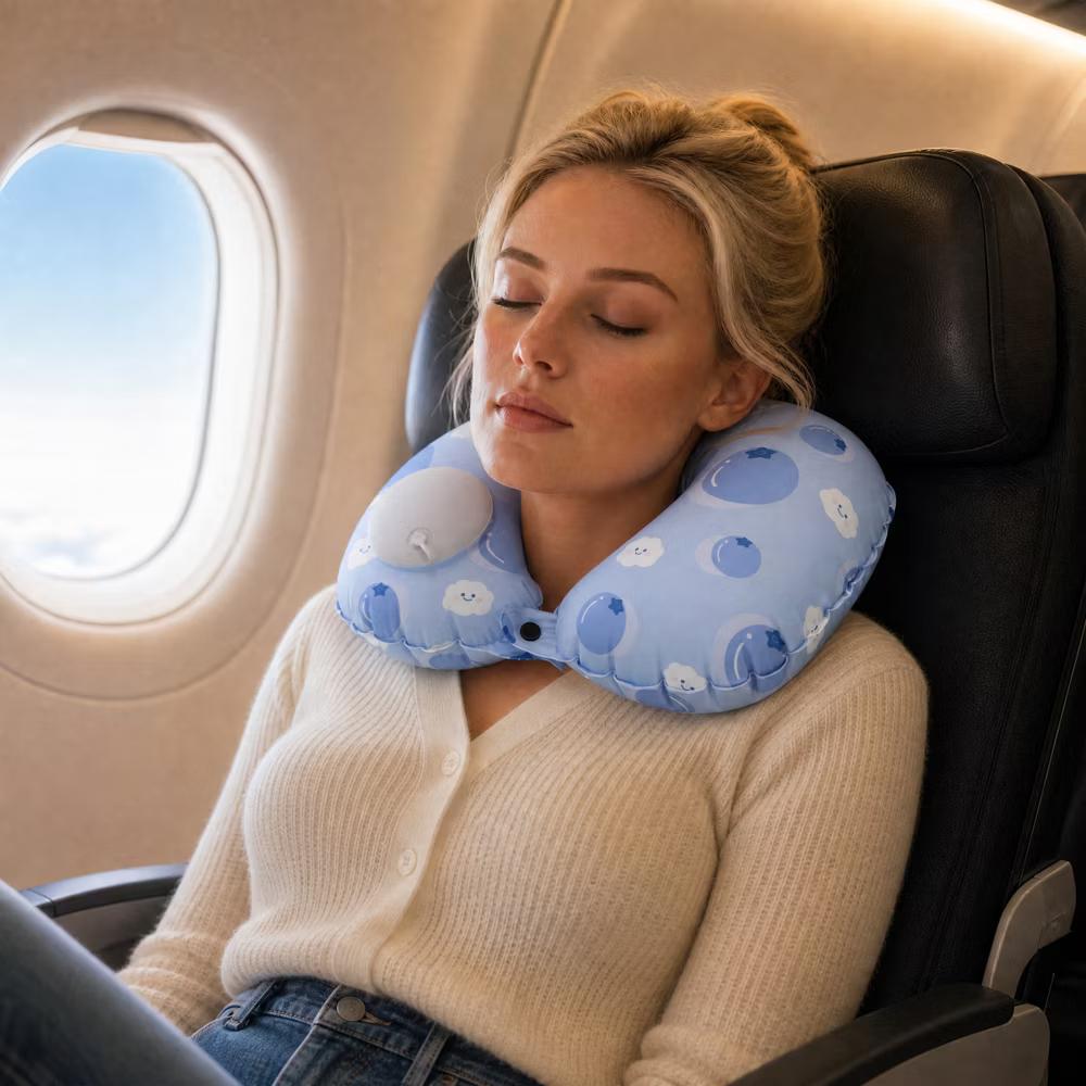 Ice Silk Inflatable Travel Pillow 1 Pc - Image 20