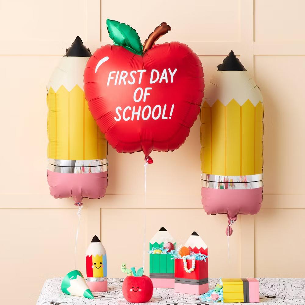 3ct Apple and Pencil First Day of School Foil Balloon Bundle - Image 2