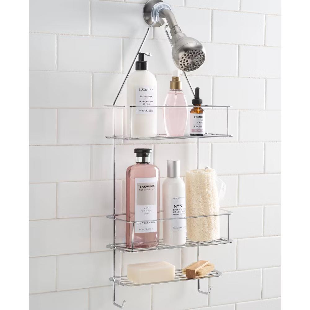 Mod Shower Caddy Chrome - Steel Hanging Organizer, Bathroom Rack for Storage, 25.59" Height - Image 5