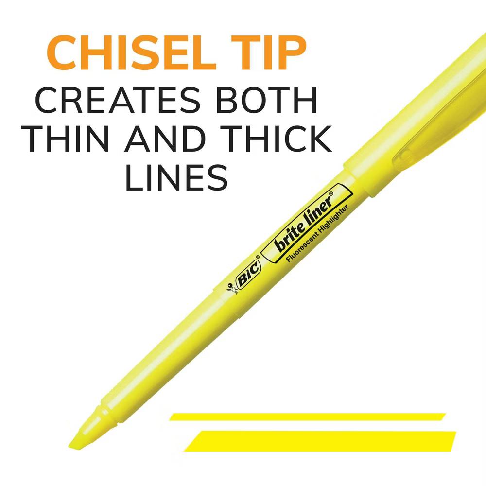 5pk Highlighter Brite Liner Assorted: Back to School Supplies for Color-Coded Notes - Image 5