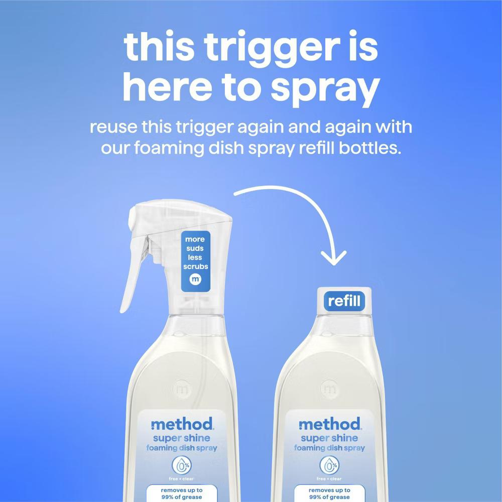 Method Super Shine Foaming Dish Spray Powered By Enzymes Free Clear