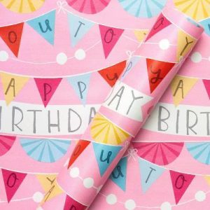 20 Sq Ft Birthday Banner Wrapping Paper