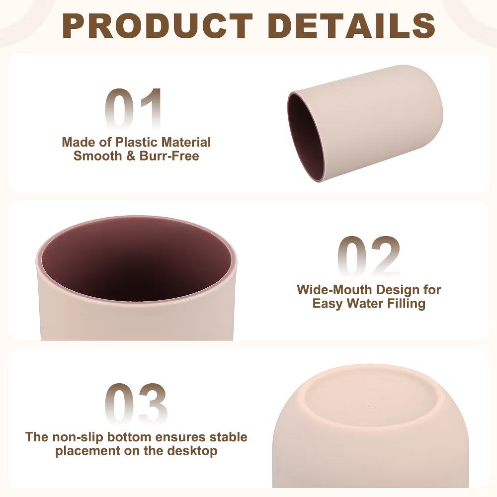 Reusable Plastic Practical Gift Toothbrush Cups 2.6 2.6 4.1 Inch 2 Pcs - Image 17