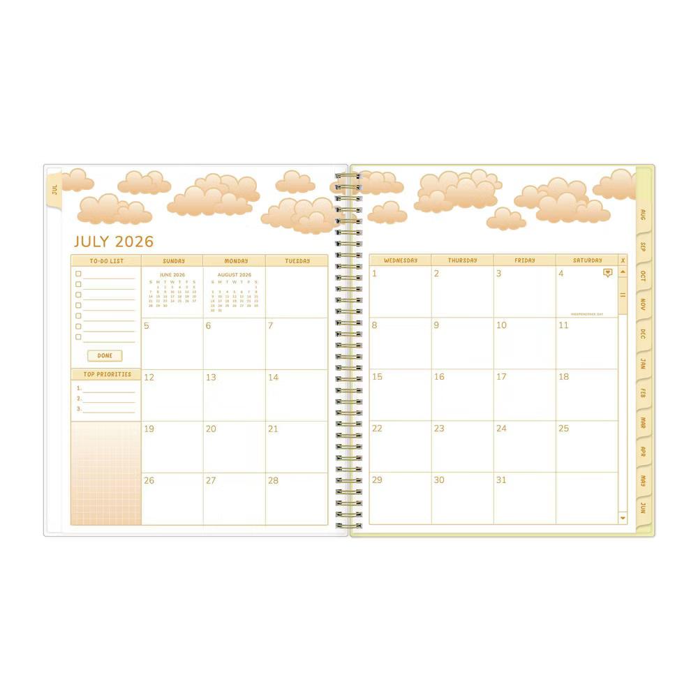 Unicorn Eclipse 8.5"x11" 2026-2027 Weekly/Monthly Planner Lemons Smooth Frosted Safety Wirebound - Image 2