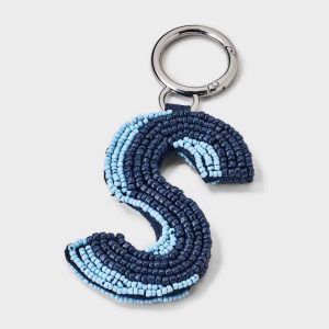 Beaded Monogram Letter Bag Charm