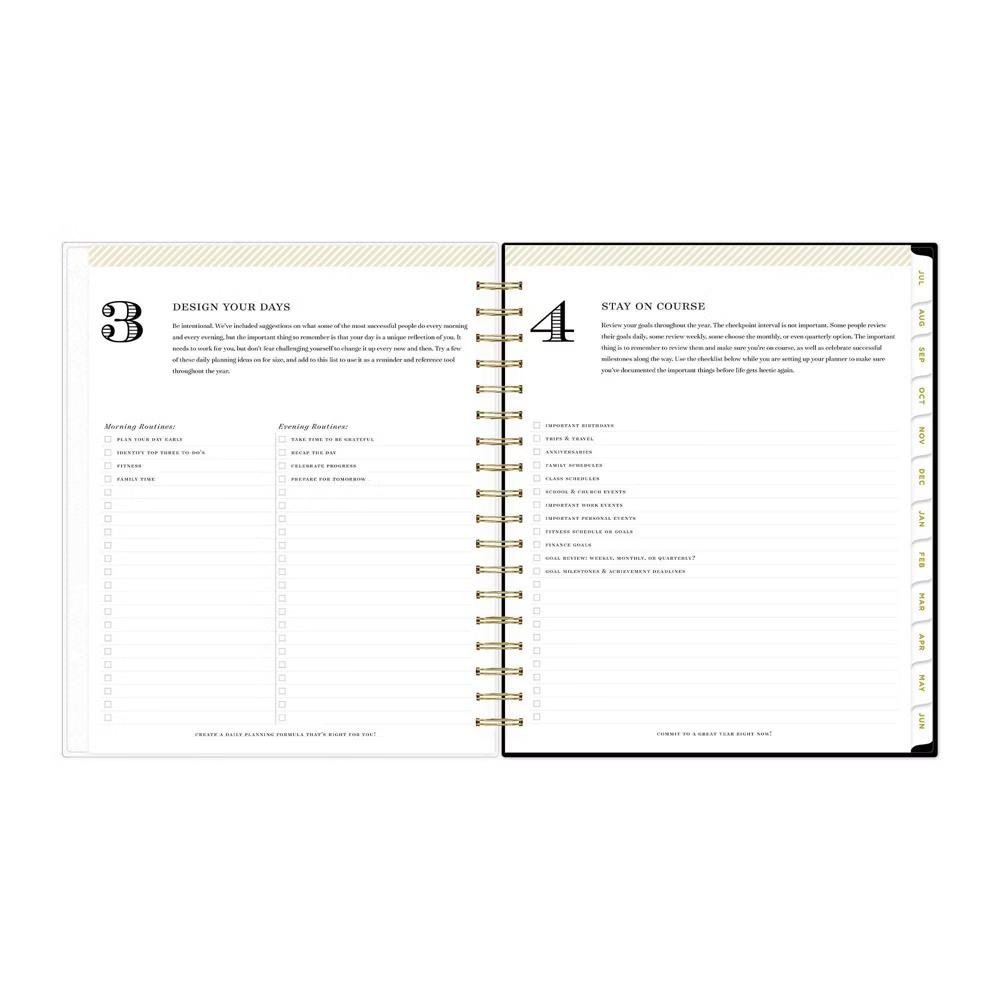 Day Designer 8"x10" AY 2026-2027 Planner Rugby Stripe Black Frosted 27 Daily/Monthly Safety Wirebound - Image 7