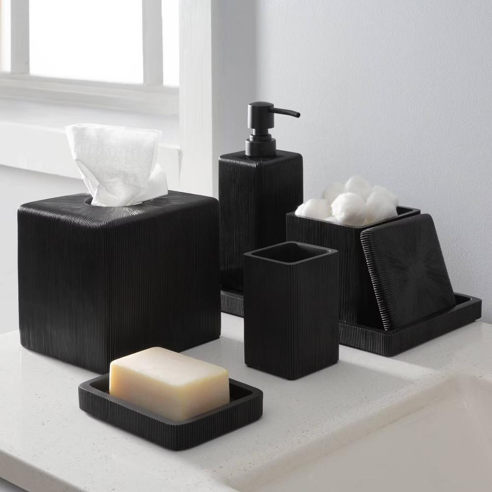Fitzroy Resin Bathroom Tray Black - Image 2