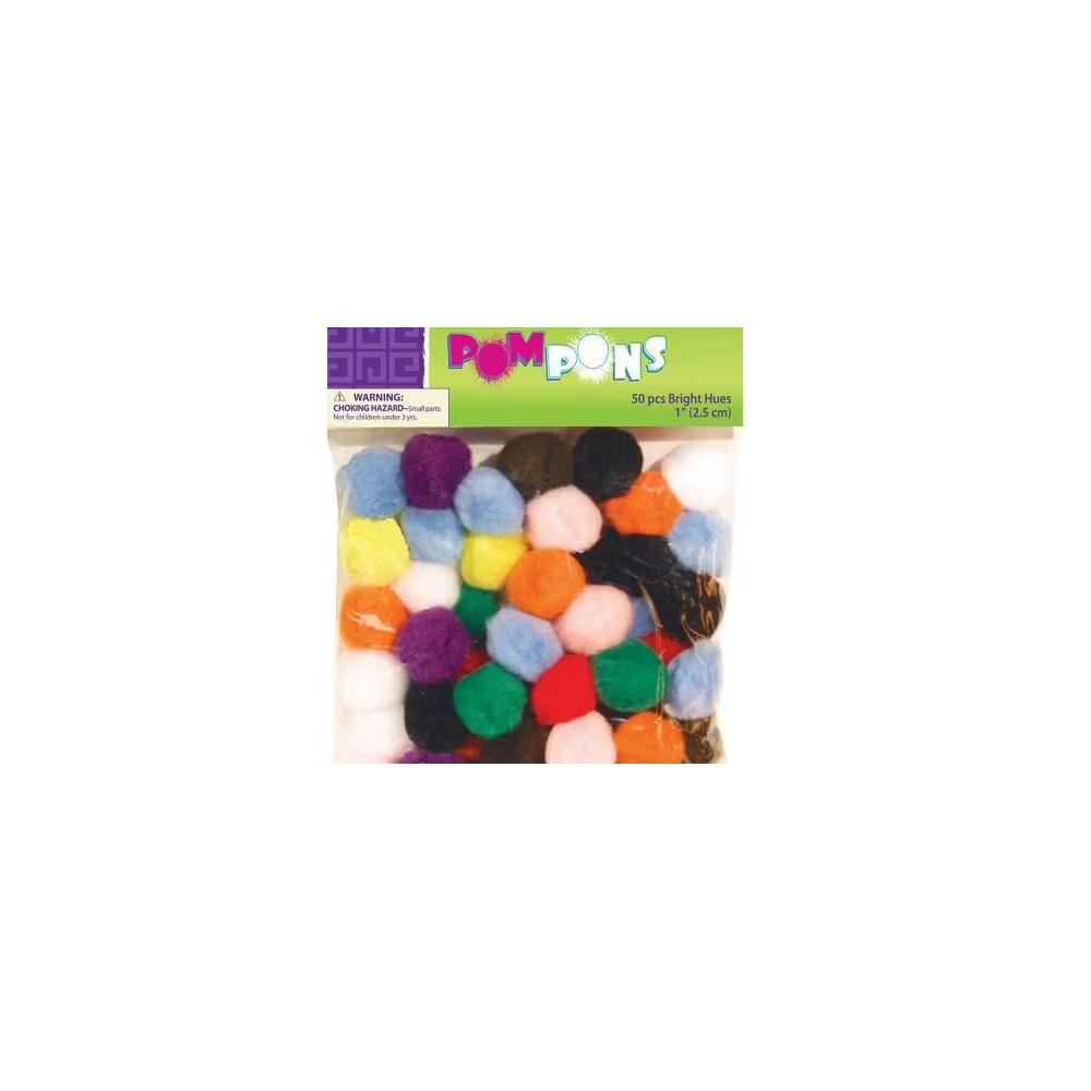 Pom Pons, Bright Hues, 1", 50 Per Pack, 12 Packs - Image 3