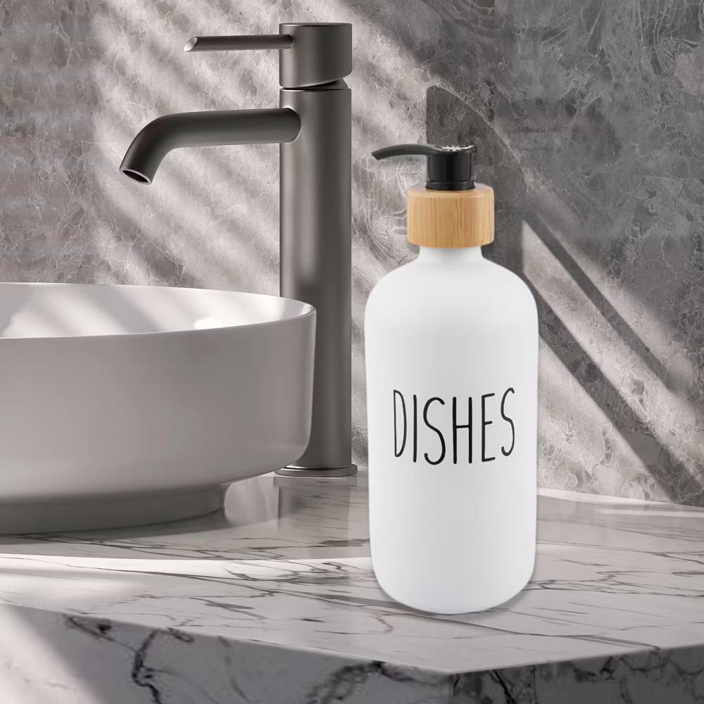 Elegant Contains the Letters DISHES Soap Pump Dispenser for Bathroom 16.9oz 1 Pc - Image 16