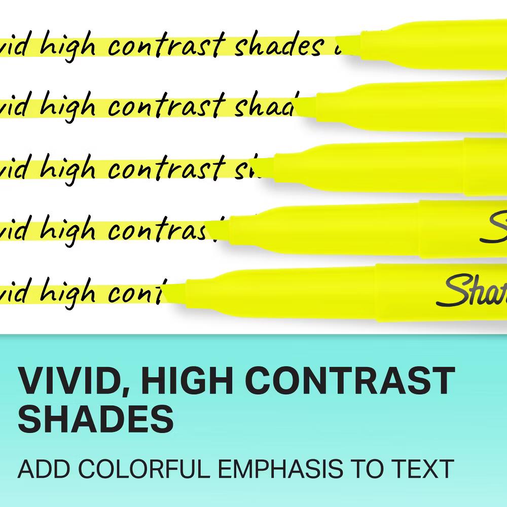 Pocket 4pk Highlighters Narrow Chisel Tip Multicolored - Image 4