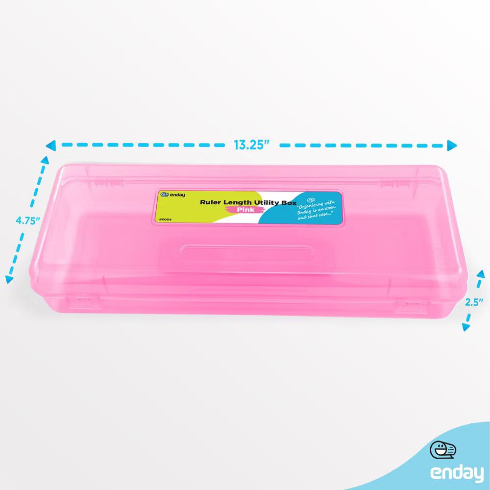 Pencil Box, Storage Organizer Utility Box, Multipurpose Long Ruler Length School Office Supplies Plastic Pencil Case for Kids & Adults - Image 26
