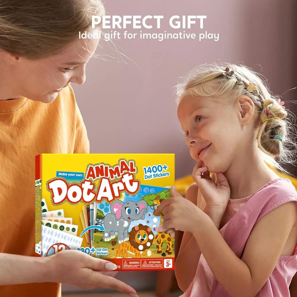 Animal Dot Art Kit for Kids Age 3-7 No Mess Sticker DIY Craft Creative Activity Travel Toy Birthday Christmas Gifts School Prize for Boys Girls - Image 4