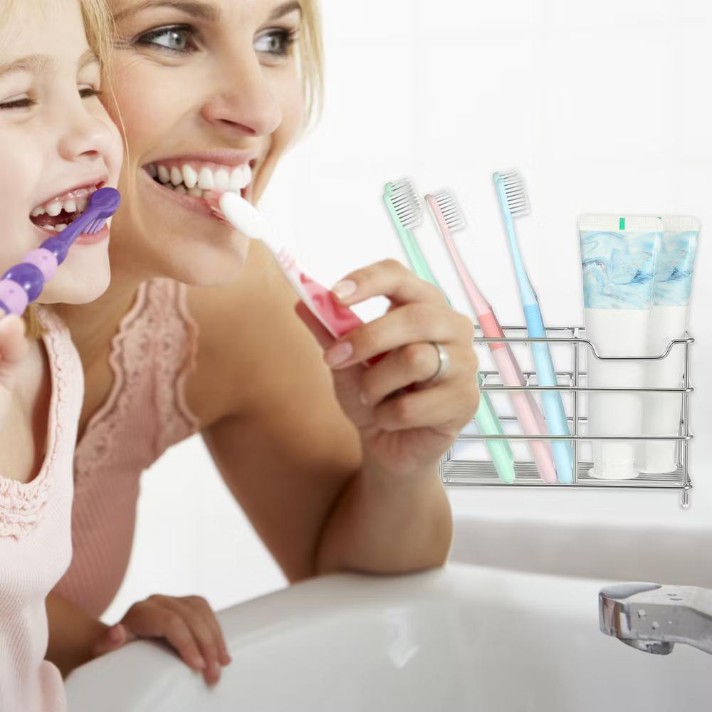 6 Slots 304 Stainless Steel Toothbrush Toothpaste Holder 1 Pc - Image 12