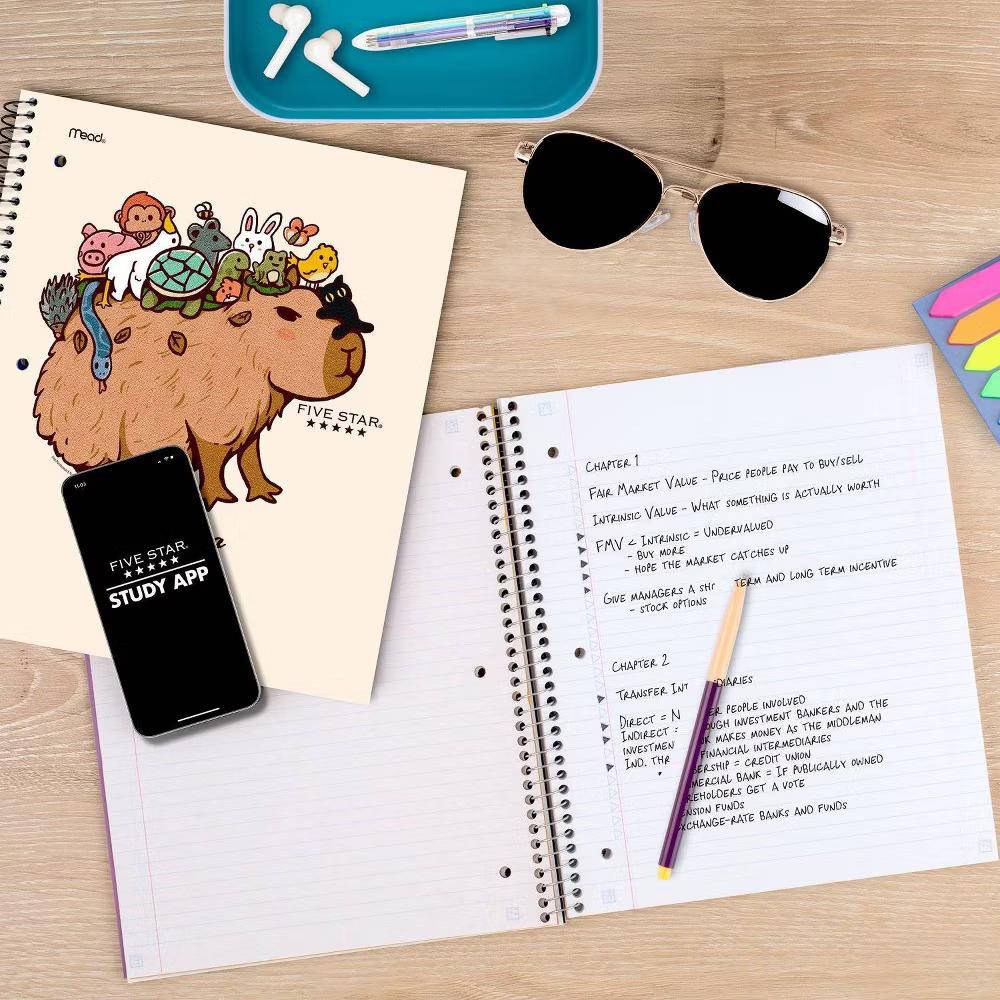 Five Star 8.5"x11" Threadless College Ruled Notebook 80 Pages Comfybara - Image 4