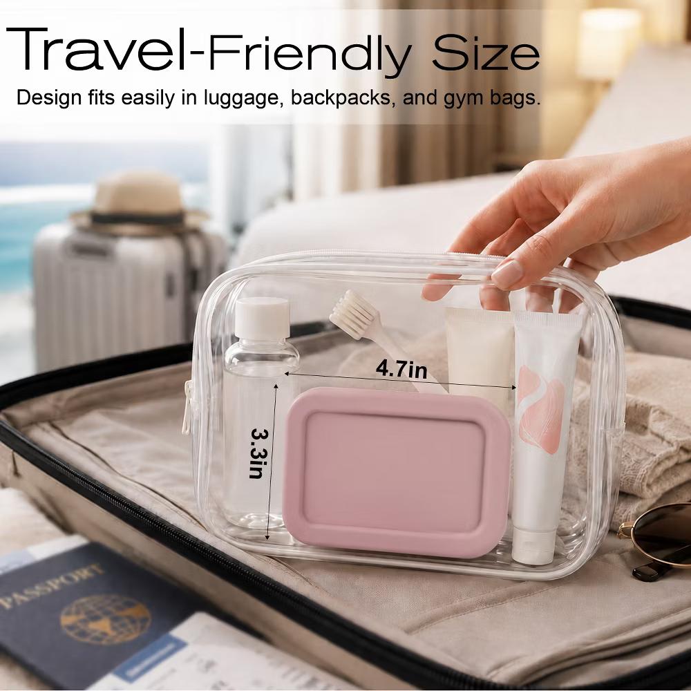 Garnen Bar Soap Holder Travel Case, Soap Dish with Lid, Silicone Travel Soap Case 4.7"x3.3" Self Draining Soap Bar Holder for Bathroom Shower, Pink - Image 5