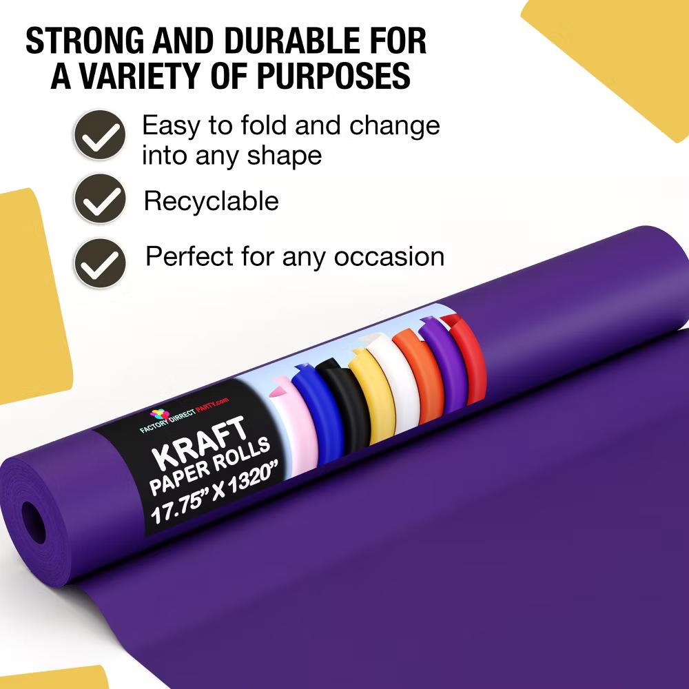 Exquisite Colored Kraft Paper Roll 17.5 In 110 Ft Kraft Wrapping Paper Craft Paper Shipping Paper Kraft Paper Roll Gift Wrap - Image 49